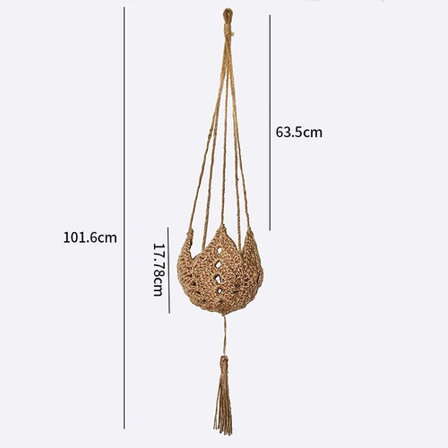 Cross-border Amazon gardening weaving creative flower pot mesh bag hemp rope hanging indoor and outdoor hook decorative hanging basket