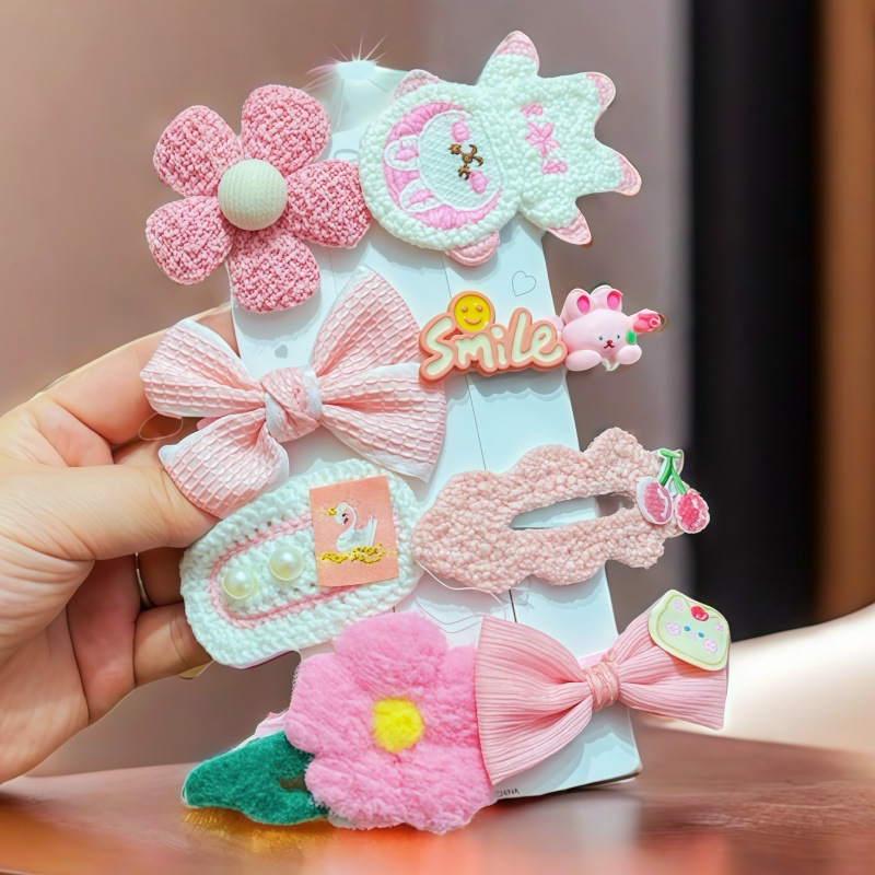 Niños peluche clip de cabello otoño invierno niñas clip de cabello lindas niñas bebés 2023 nuevo conjunto de accesorios para el cabello