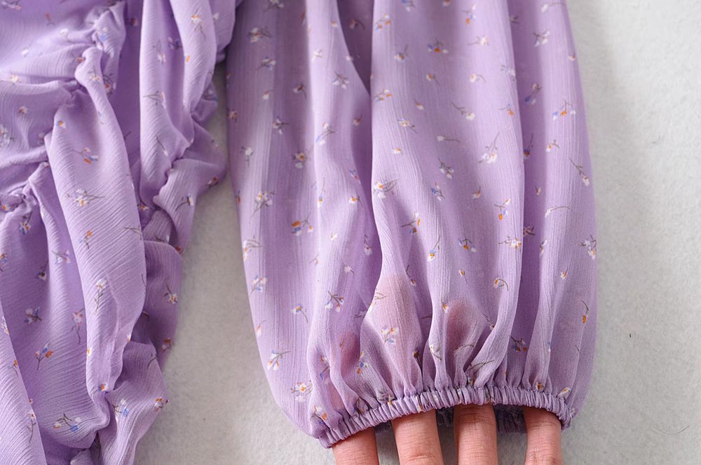 purple wrinkle print dress nihaostyles clothing wholesale NSAM82415