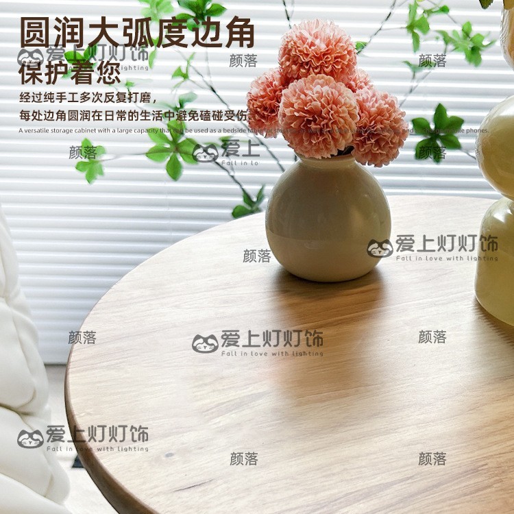奶油风置物架一体落地灯客厅沙发旁边几摆件氛围灯卧室床头柜台灯|undefined