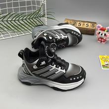青少年男童运动鞋加绒棉鞋中大童跑步鞋2025冬季新款大棉男纽扣鞋