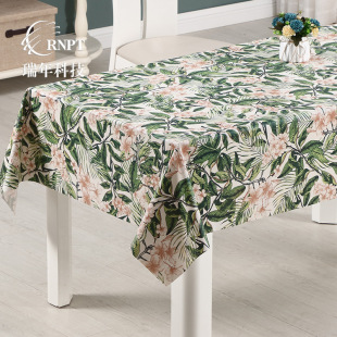 RNPT Ruinian Factory Sold Nordic Simple Watercolor Tablecloth Household Printed Dining Tablecloth PVC Waterproof and Oil-Proof Tablecloth