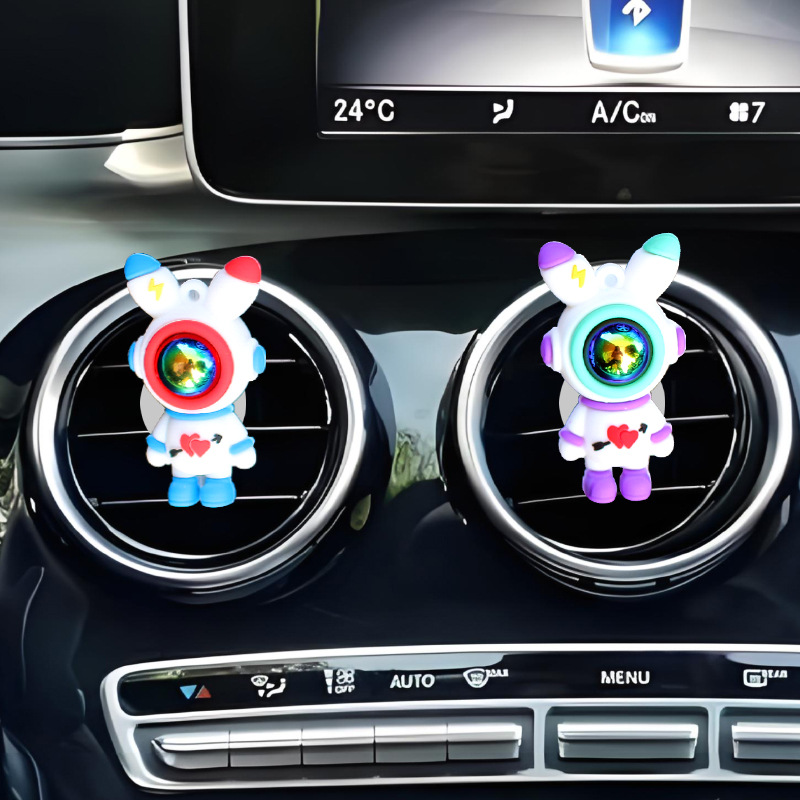 Salida de aire de coche transfronterizo, conejo de cielo estrellado, clip de astronauta, aromaterapia, perfume de coche, adornos de dibujos animados, accesorios decorativos