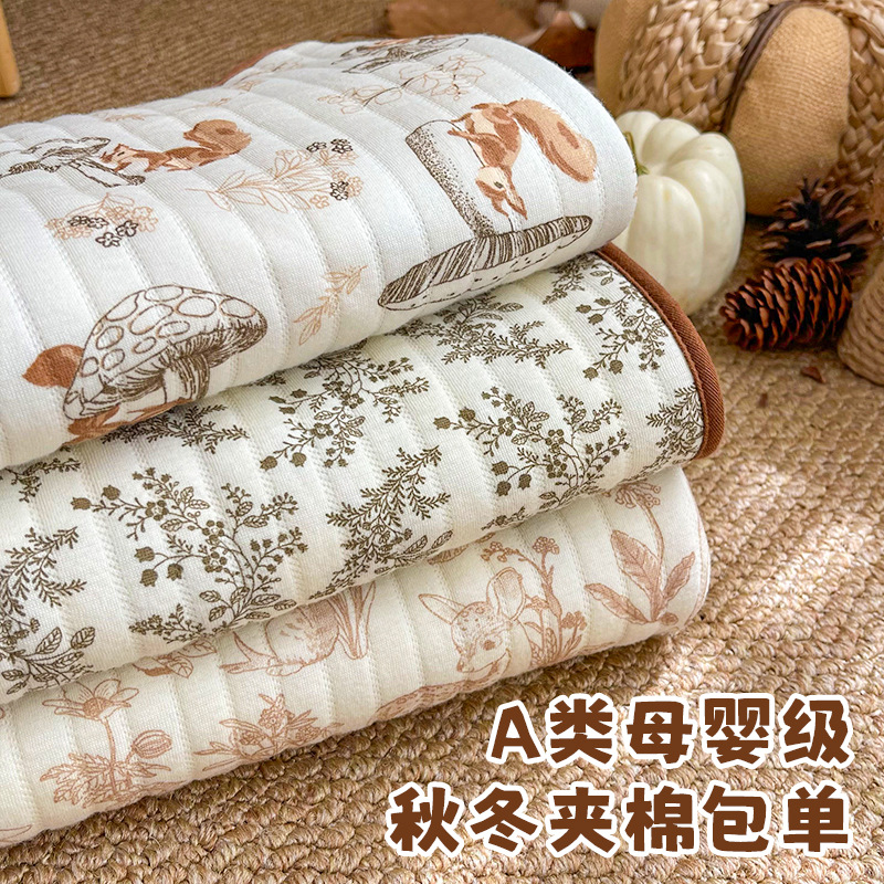 Newborn Baby Pure Cotton Type a Autumn and Winter Thickeneded Quilt 0-12 Months Newborn Baby Delivery Room Swaddling Wrap