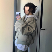 美式复古飞行员夹克外套女春春夏感小众加厚夹棉棒球服ins潮