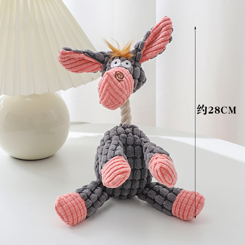 자기 즐거움과 심심함 해소를 위한 봉제 소리내는 애견장난감 인터넷 연예인 반려동물 물림방지 및 어금니 테디비숑 중소형 애견용품