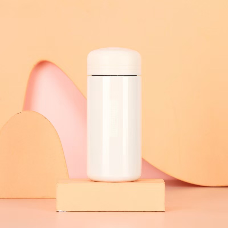 Cubierta de grano de madera de estilo japonés 304 taza de vacío de acero inoxidable mini compartimiento de té taza de bolsillo regalo de oficina de negocios taza de agua al por mayor