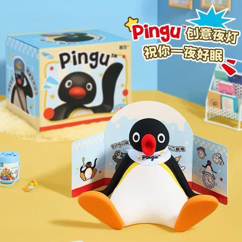 Pingu Small Night Light Silicone Touch Lamp Bedroom Sleep Light Soft Light Birthday Gift for Boys and Girls Couples