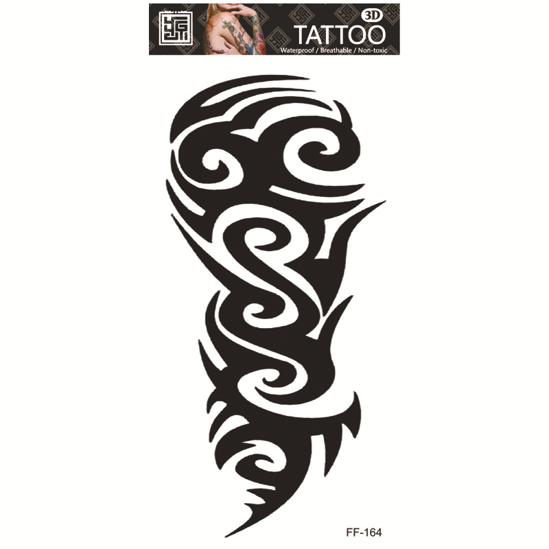 Yuanhua fábrica de pegatinas de tatuaje a prueba de agua en stock al por mayor cabeza de Lobo tótem texto árabe tatuaje pegatinas suministro transfronterizo