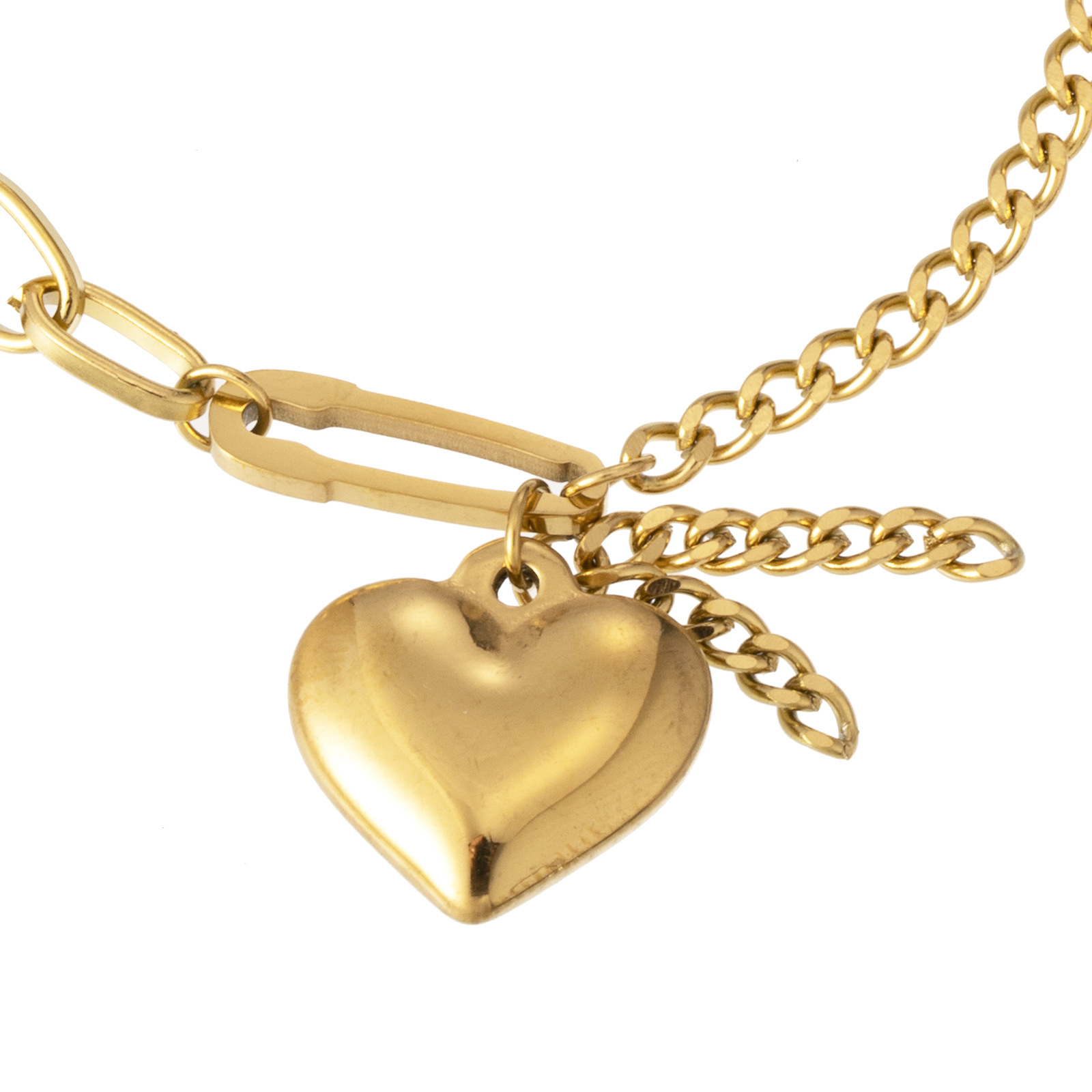 Simple Style Heart Shape Titanium Steel Plating Bracelets 1 Piece