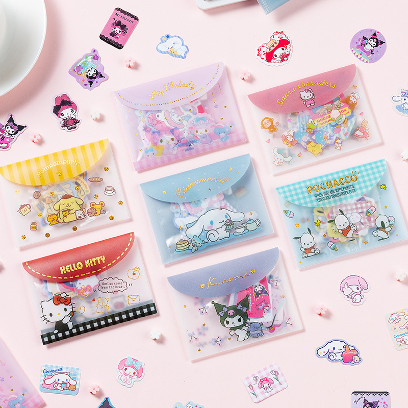 SL-42 Sanrio melody coolomi Yugui dog pudding dog cute cartoon paper sticker PVC storage bag