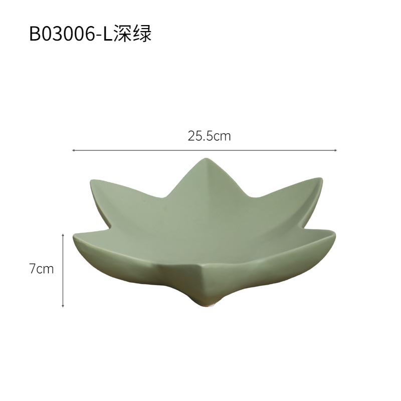 Loto moderno y minimalista creativo bandeja de frutas de cerámica sala de estar casera mesa de té candelabros bandeja decoración suave ornamentos