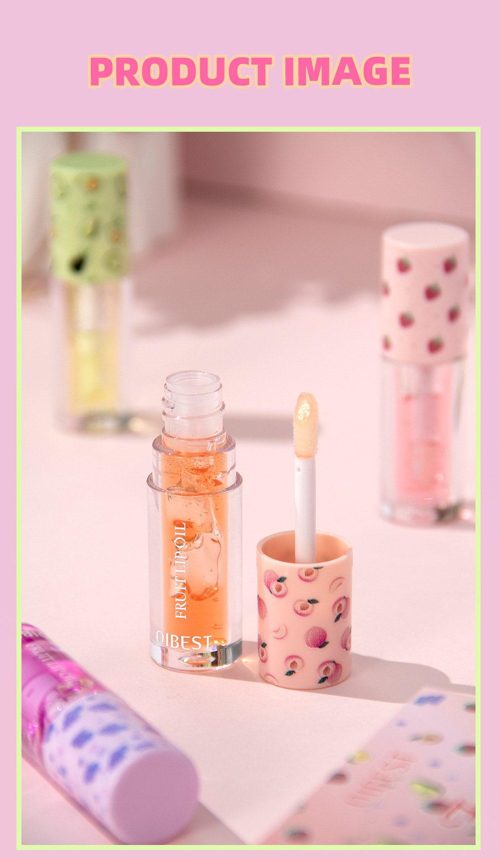 QIBEST Cross-border Mirror Lip Oil Fruit-flavored Moisturizing, Nourishing, Repairing, Translucent and Anti-dryness Lip Cracking Honey Makeup undefined