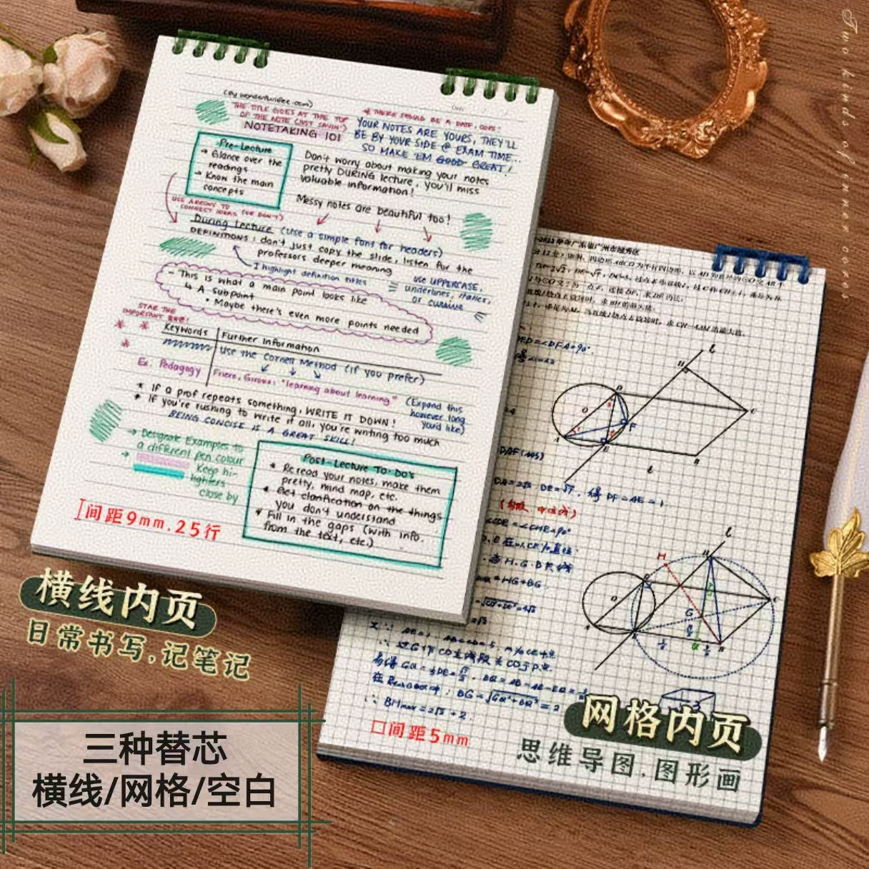 Removable Notebook, A5/B5/A4 tear-off sheets, 60 pages, multi-color covers