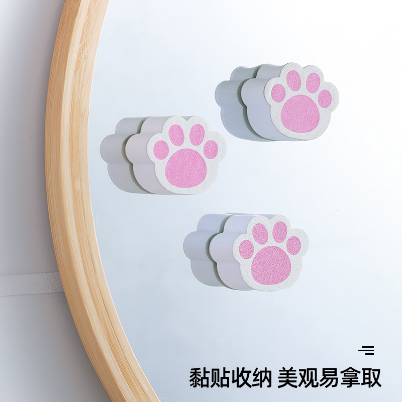 Dibujos animados creativo gato garra espejo limpieza grifo esponja baño espejo limpieza cepillo vidrio raspado vidrio artefacto