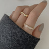 Tide, zirconium, ring with stone, micro incrustation, Japanese and Korean, internet celebrity, light luxury style, simple and elegant design, on index finger