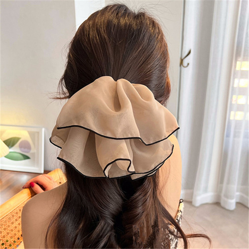 Oversized mesh hair tie for summer, ponytail hair rope, girly temperament hair rope, high-end niche hair style hair accessories