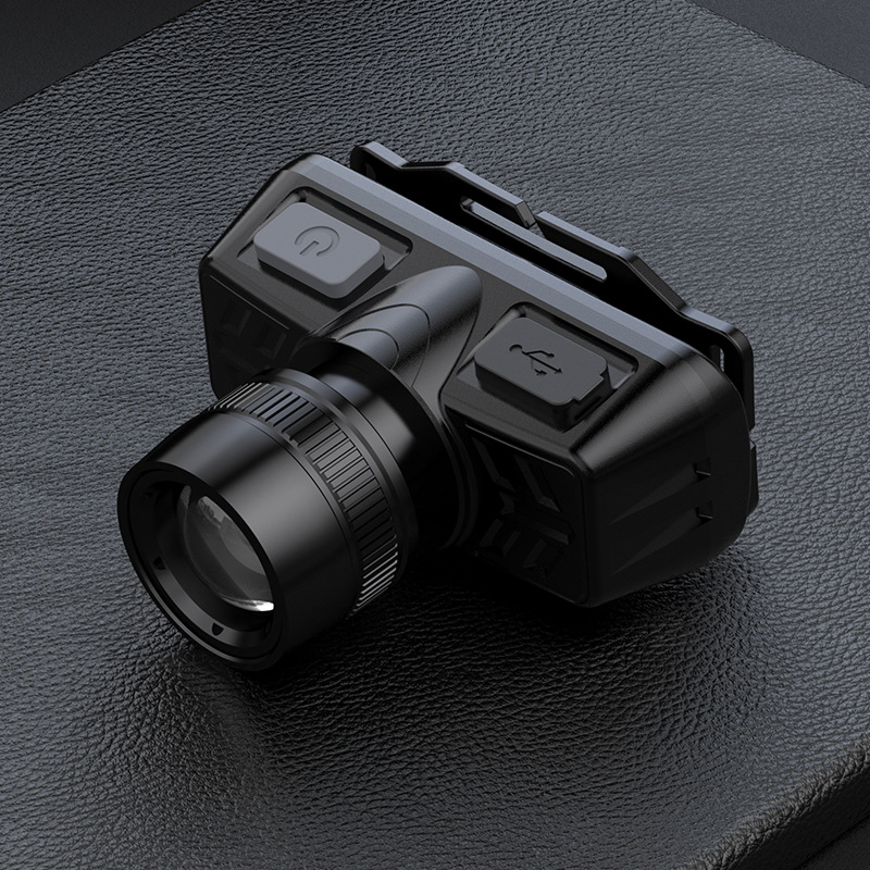 Personalizado fuego fuerte luz de largo alcance telescópico enfoque 90 ° faro de aventura al aire libre pescar correr por la noche camping faro portátil