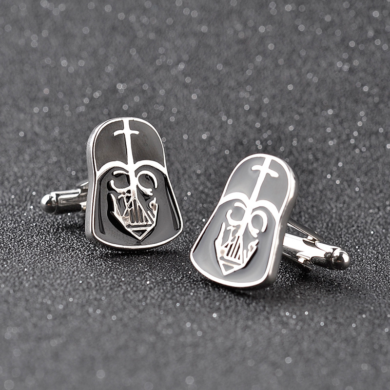 Neue farbe kristall manschettenknöpfe mode schwarz krieger herren hemd manschettenknöpfe_voghion.com