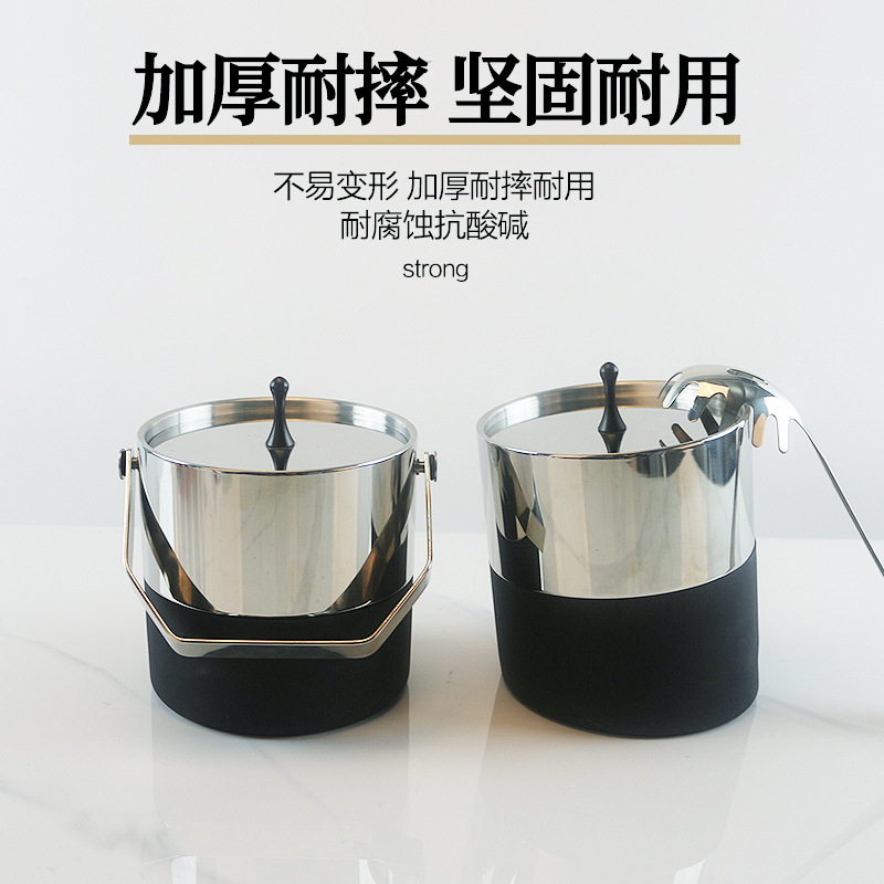 Bar de hielo comercial de acero inoxidable de doble capa gruesa con cubierta barril de hielo refrigerante barril de hielo aislante barril de cerveza barril de champán