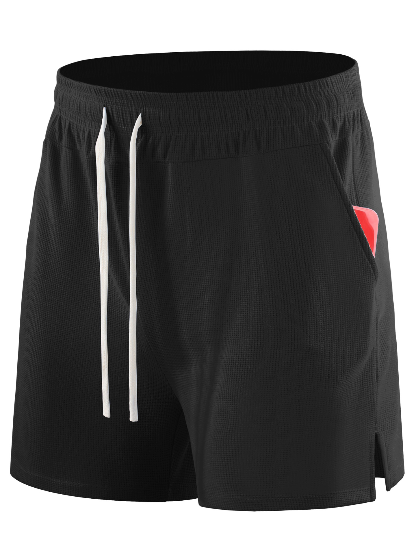 Pantalones cortos deportivos de waffle para hombres correr fútbol fitness deportes de secado rápido transpirable cómodos pantalones sueltos de cuartos delgados