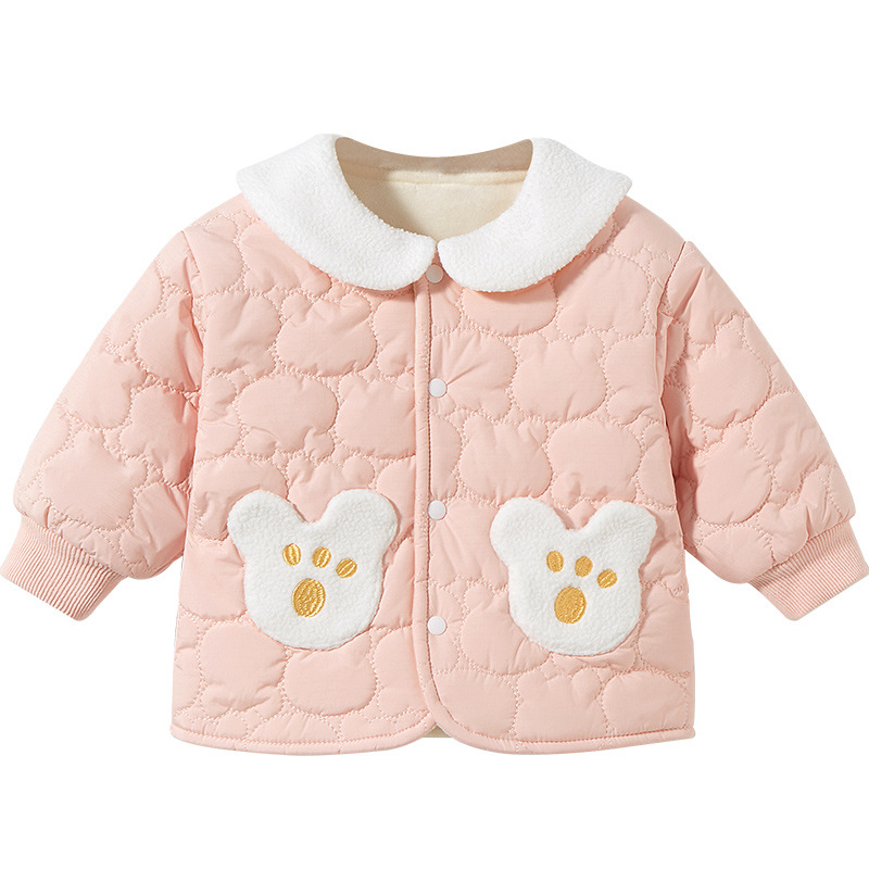Abrigo DE LOS NIÑOS otoño y el invierno Bebé caliente cardigan engrosada estilo occidental ropa de algodón acolchado para niños y niñas ropa de bebé de invierno forrado