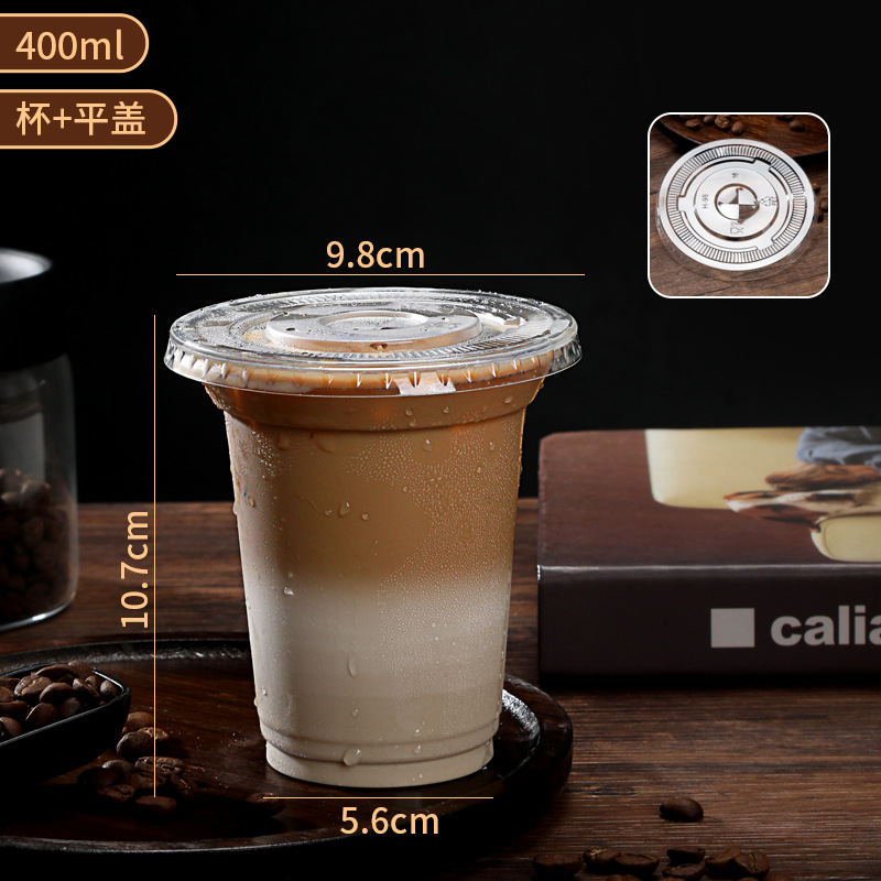 Vasos desechables transparentes con tapa y pajita para bebidas