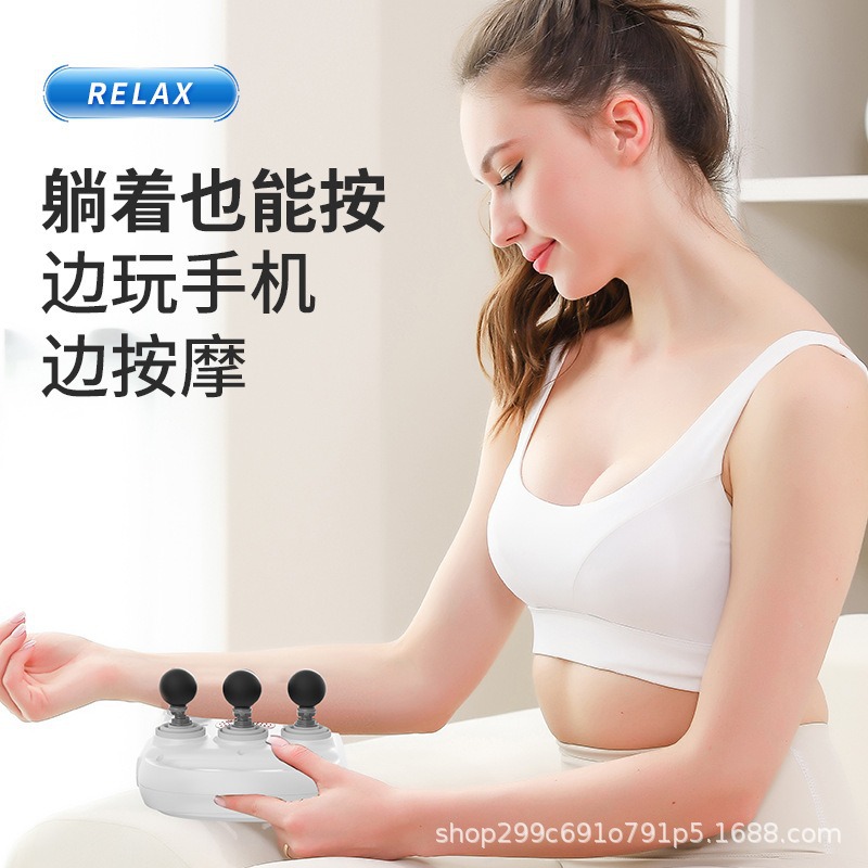 Masajeador multipropósito profesional para relajación profunda de los músculos lumbares y dorsales con pistola fascial transfronteriza de 12 cabezas