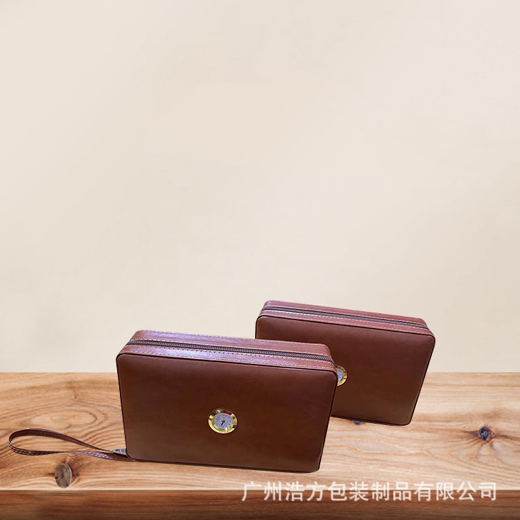 Four-pack cigar moisturizing box cedar portable cigar bag high-end cigar box leather cigarette box sealed cigar box