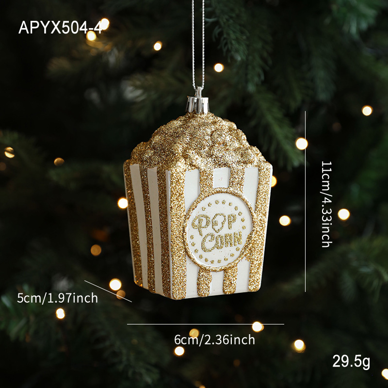 新しいゴールデン粘着粉末光沢のあるプラスチックインペンダントカラーパウダー漫画ペンダントクリスマスツリーウィンドウ装飾|undefined