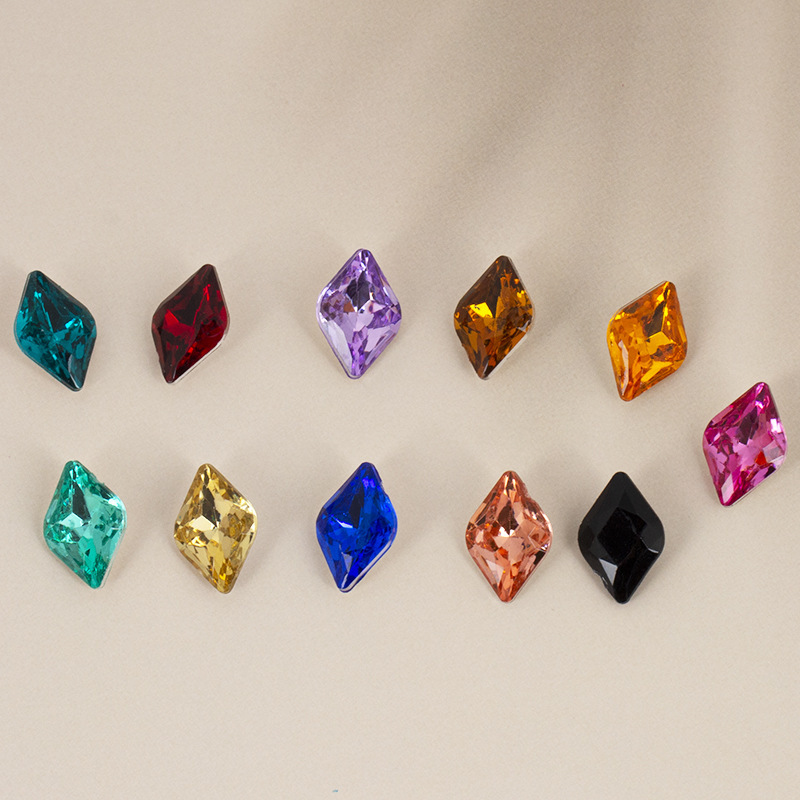 Nail zircon mini diamond pointed shaped acrylic diamond colorful simple fashion DIY nail jewelry wholesale