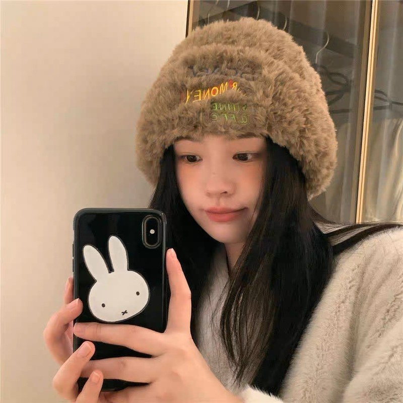 冬季大头围护耳针织帽女士加厚保暖小熊毛线帽韩版百搭显脸小帽子|undefined
