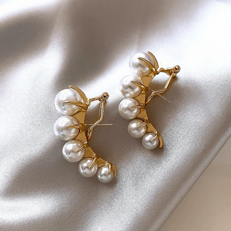 Серебряная игла, белый цирконий, модные милые серьги из жемчуга, цветок, французский стиль