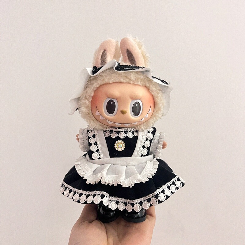 Labubu ベビー服ビニールラブブ 17 センチメートル人形かわいいドレスアップカジュアルスーツスカートぬいぐるみ服|undefined