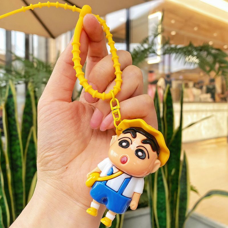 漫画クレヨンしんちゃんキーホルダー電気メッキ人形ペンダントカップルスクールバッグペンダントキーホルダーウェディングマシン小さなギフト|undefined