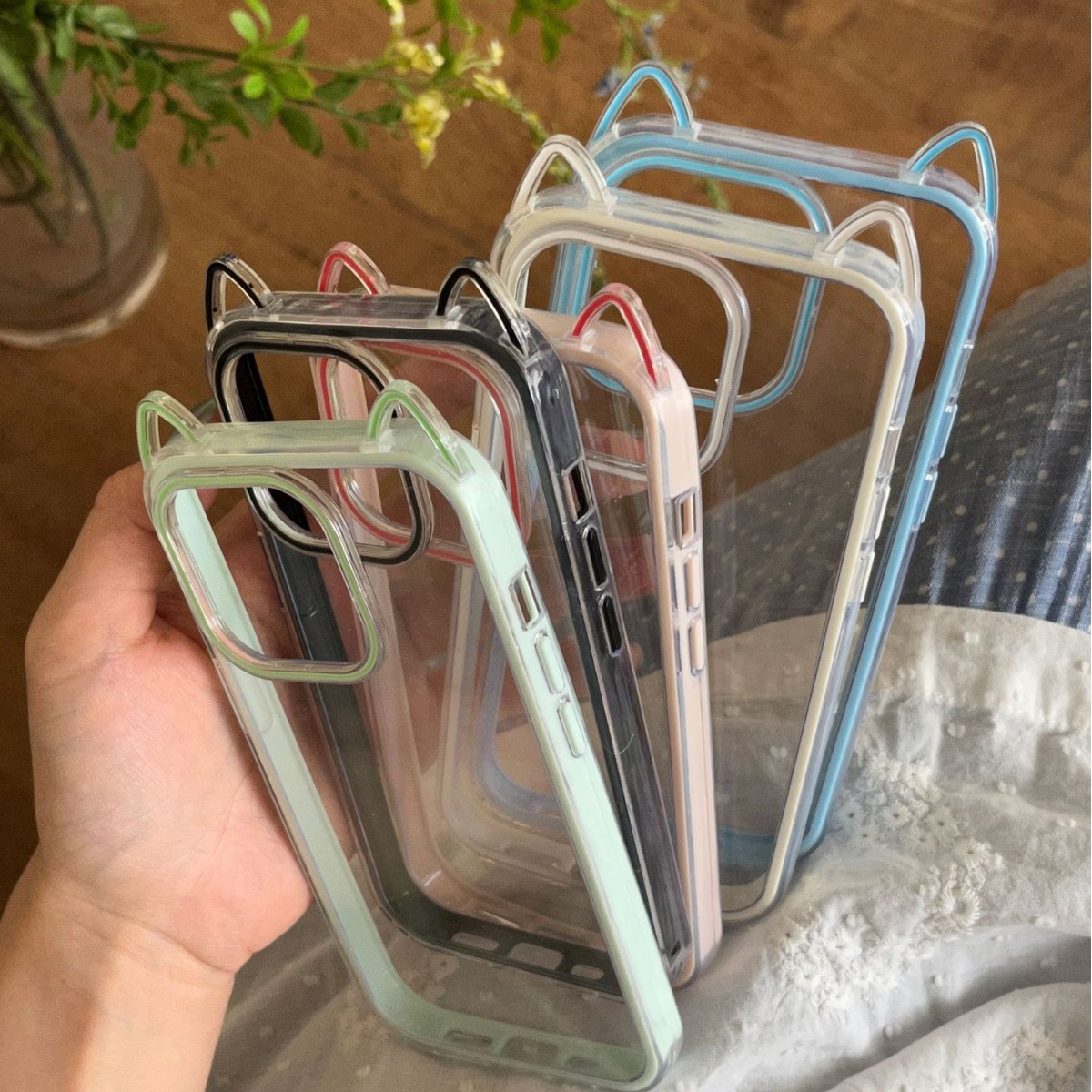 Simple dopamina estereoscópica oreja de gato para Apple 16PorMax funda para teléfono 15Pro pareja 14/13 nuevo 15PM