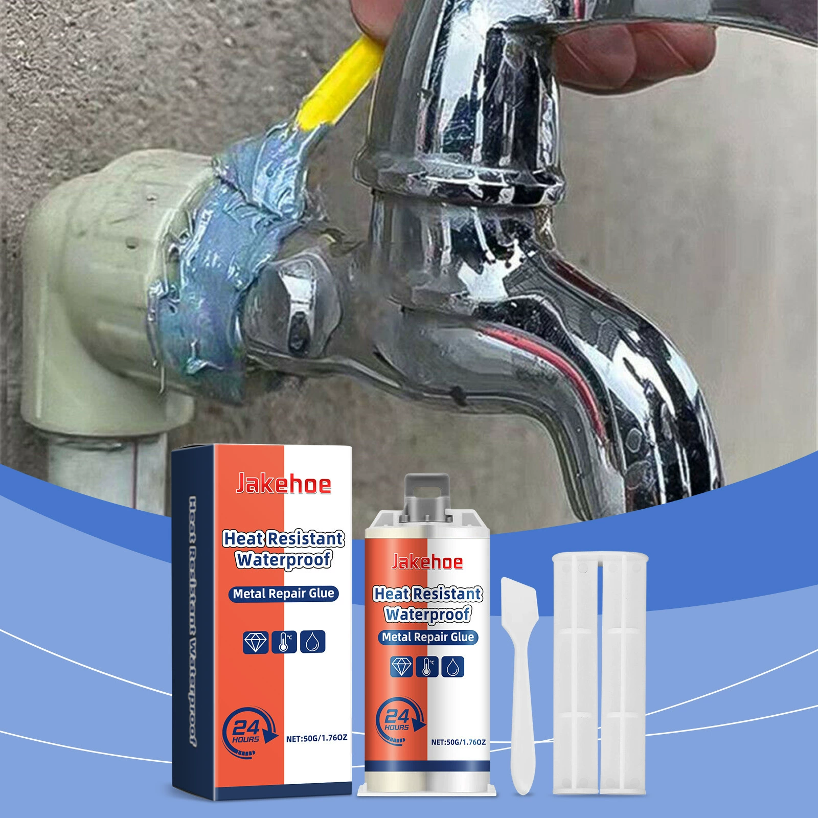 Jakehoe металлический ремонтный клей литье клей ремонтный агент нержавеющая сталь медный алюминий абклей металлический чугунный клей водонепроницаемый