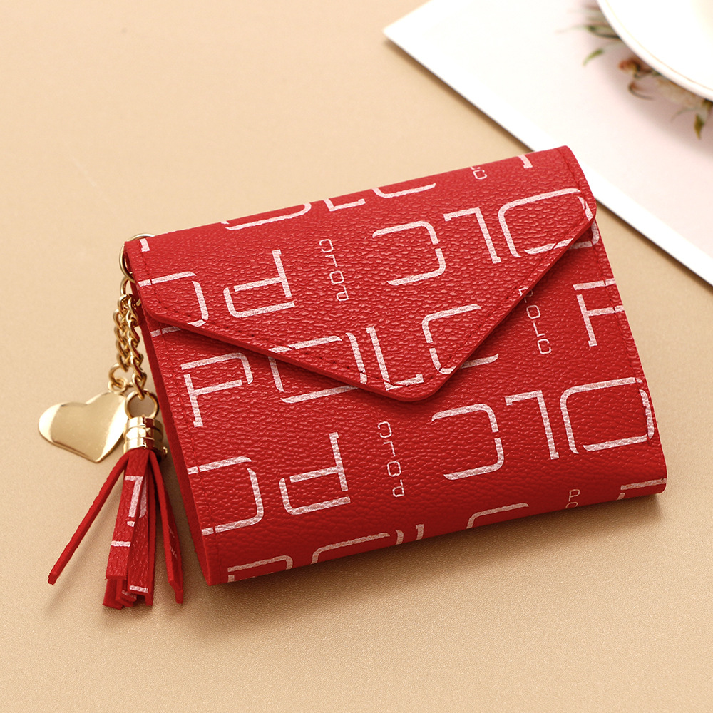 Nueva billetera para mujer, versión coreana, billetera de tres pliegues para niñas, bolso corto para tarjetas POLC, bolso para tarjetas transfronterizo pequeño y simple al por mayor