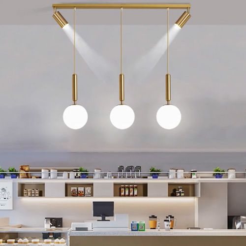 Restaurant Chandelier with Spotlight 2021 New Bar Away Chandelier Internet Celebrity Atmospheric Simple Modern LED Dining Room Lamp