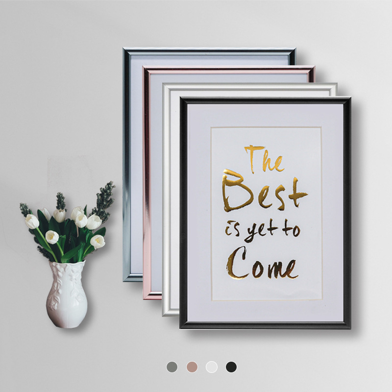 Amazon cross-border aluminum alloy photo frame metal oil painting frame wall-mounted creative advertising diy photo frame decoration wholesale