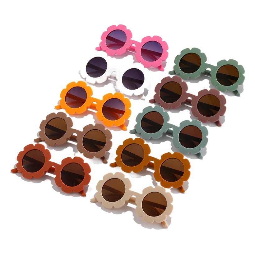 3109 Multi-Color Fashionable Kidsren's Sunflower Sunglasses New Cross-Border Trendy Baby Anti-Uv Sunglasses Pc Sheet