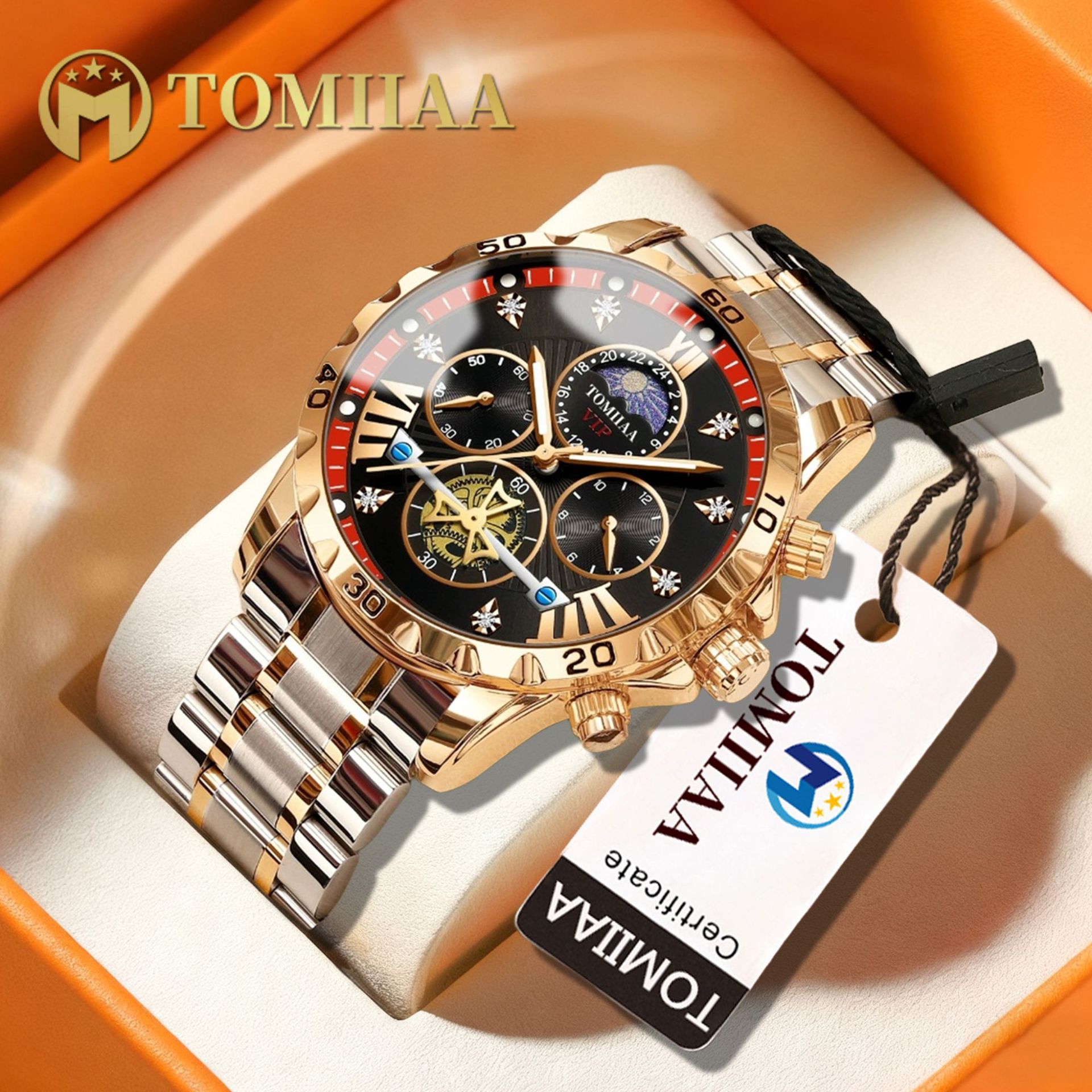 Tomiiaa Watch Men's Fully Automatic Waterproof Watch Live Streaming Popular Men's Watch Multifunctional Quartz Watch Dropshipping