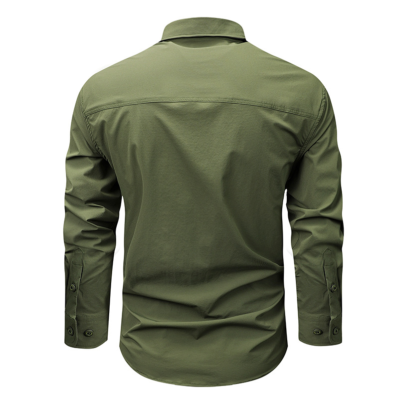 Camisas tácticas al aire libre para hombres primavera y otoño nuevo elástico secado rápido desgaste camisa militar de montaña caminata ropa de hombre