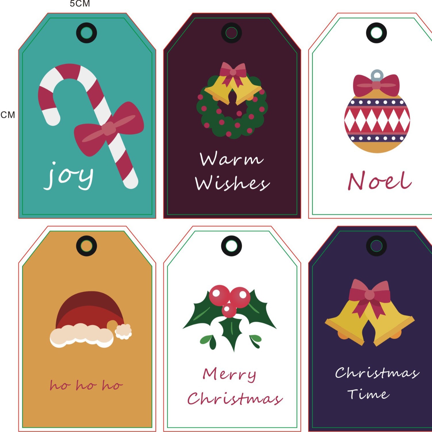 烘焙包装圣诞节新款吊牌可爱的圣诞吊牌卡片6款