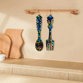 跨境热销叉子铲子厨房装饰滴胶模具diy创意全息硅胶模具