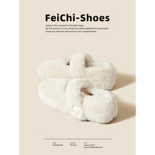 玛丽珍毛毛鞋女外穿2025新款冬季加绒加厚保暖棉鞋豆豆鞋大码女鞋