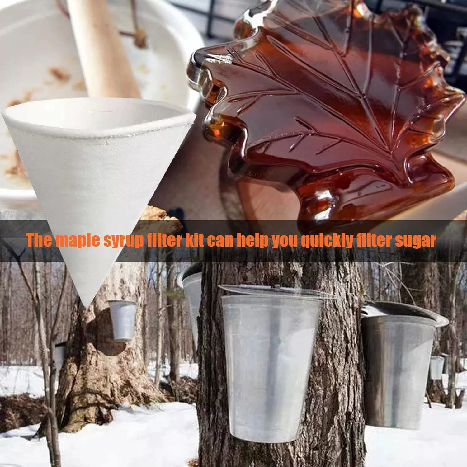 Лучший выбор на Amazon: Синтетический фильтр для сиропа из кленового дерева, легкий и прочный фильтр-воронка для кленового сока