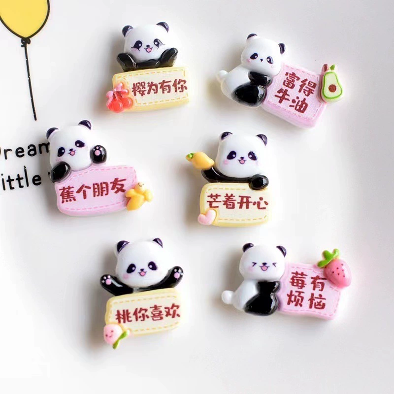 Симпатичная мультяшная панда шрифт смолы ювелирные аксессуары аксессуары для волос сливочный клей оптовые подвески ручной работы