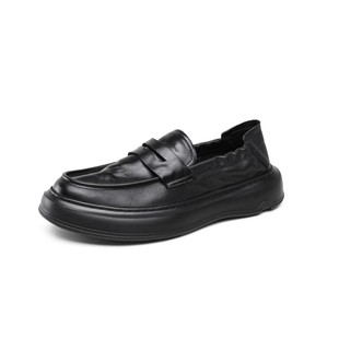 2024 New Men's Top Layer Cowhide Loafers Soft Sole All-match Casual Leather Shoes Soft Leather Shoes