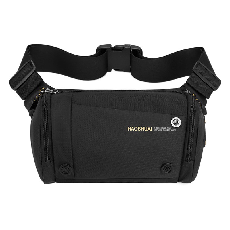 Bolso de pecho fresco de moda de los nuevos hombres bolsa de mensajero de gran capacidad bolsa de cintura de Moda funcional bolsa de hombro de estilo coreano bolsa de deporte ligero